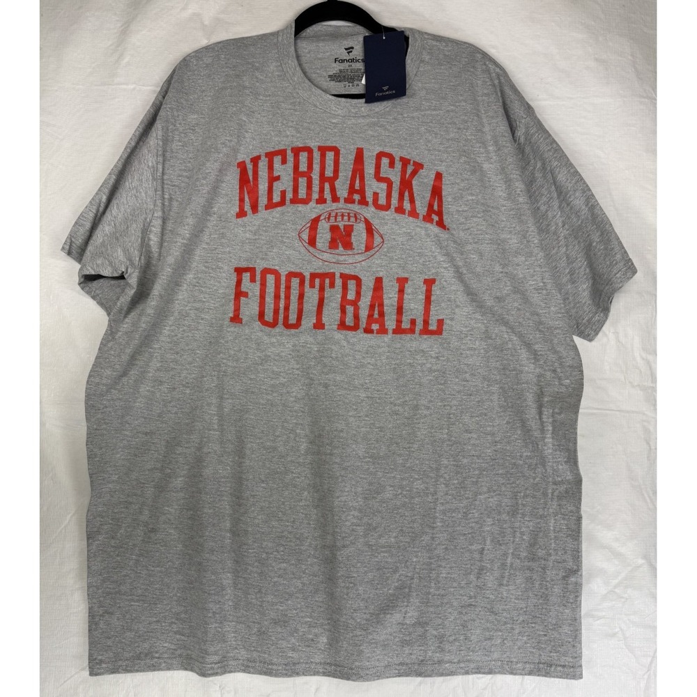 Fanatics Nebraska Football First Sprint T-Shirt Men's 2XL Heather Gray NWT